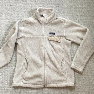 Patagonia Fleece Jacket, White/Cream, Large